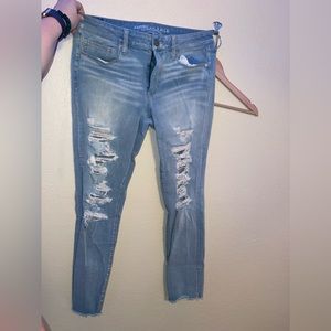 Light blue skinny jeans from AE